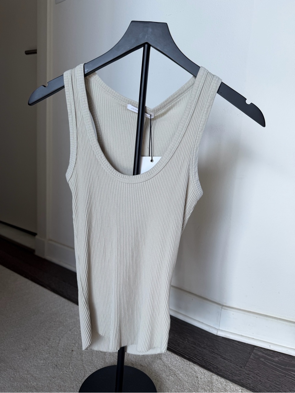 New Women’s John Elliott Cotton Ribbed Tank Top Size Small Oyster